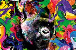 image LAND Alubild Pop Art Gorilla  | Schubiger Möbel