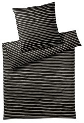 Elegante Bettwäsche Lines Schwarz  | Schubiger Möbel