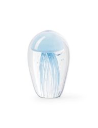 Abhika Briefbeschwerer Jellyfish in Glas Hellblau H: 12 cm  | Schubiger Möbel