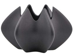 Edg Vase Keramik Schwarz H: 23 cm  | Schubiger Möbel