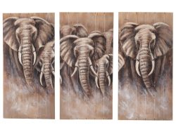 Dijk Wandschmuck Elefant Holz 3-teilig H: 118 cm  | Schubiger Möbel
