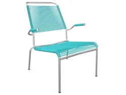 Schaffner Spaghetti-Lounger Säntis mit Lehne / Hochlehner Feuerverzinkt Blau | Schubiger Möbel