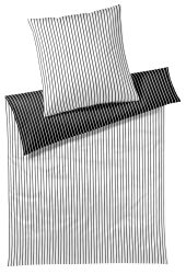 Elegante Bettwäsche Lined, Schwarz-Weiss  | Schubiger Möbel