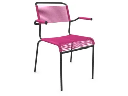 Schaffner Spaghetti-Stuhl Säntis mit Armlehnen Rosa | Schubiger Möbel
