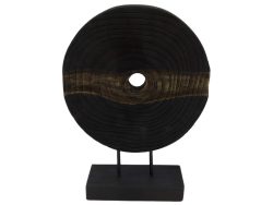 Decofinder Figur Rund, Holz, Schwarz Gold H: 38 cm  | Schubiger Möbel