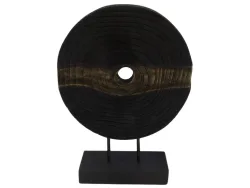 Decofinder Figur Rund, Holz, Schwarz Gold H: 38 cm  | Schubiger Möbel