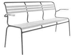 Schaffner Lättli-3er-Bank Säntis mit Lehne Weiss | Schubiger Möbel