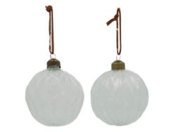 Decofinder Kugel Glas Weiss H: 8 cm  | Schubiger Möbel