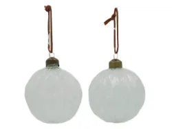 Decofinder Kugel Glas Weiss H: 8 cm  | Schubiger Möbel