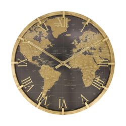 Decofinder Uhr Weltkugel, Schwarz D: 58 cm  | Schubiger Möbel