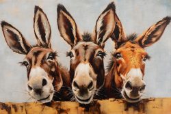 image LAND Gemälde Curious Donkeys  | Schubiger Möbel