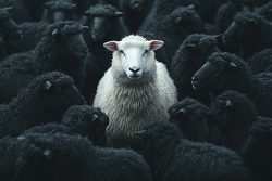 image LAND Bild mit Rahmen White Sheep  | Schubiger Möbel