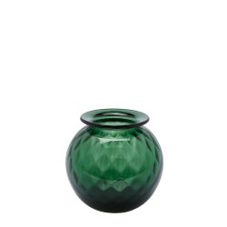 Edg Vase Optisches Glas Flaschengrün H: 14 cm  | Schubiger Möbel