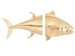 Abhika Figur Thunfisch 2teilig Für Die Wand Gold H: 40 cm  | Schubiger Möbel