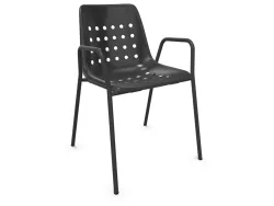 Schaffner Schalen-Stuhl Bermuda mit Armlehne Grau | Schubiger Möbel