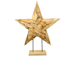 Decofinder Stern Holz Natur H: 88 cm  | Schubiger Möbel