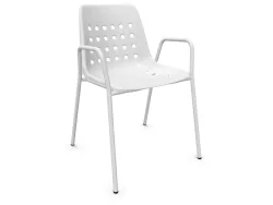 Schaffner Schalen-Stuhl Bermuda mit Armlehne Weiss | Schubiger Möbel