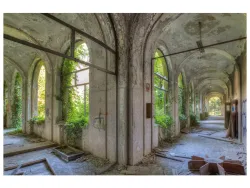 image LAND Digitaldruck auf Acrylglas Lost Place Geteilter Flur  | Schubiger Möbel