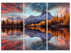 image LAND Bild mit Rahmen Spiegelnde Berge im Sonnenaufgang  | Schubiger Möbel