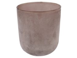 Decofinder Windlicht Glas Matt Braun D: 10 cm  | Schubiger Möbel