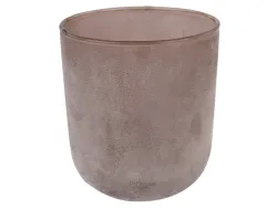 Decofinder Windlicht Glas Matt Braun D: 10 cm  | Schubiger Möbel