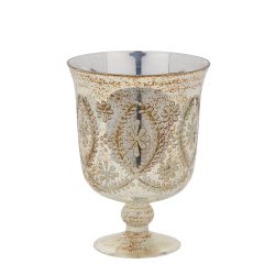 Edg Vase Pokal Kristallglas Gold H: 26 cm  | Schubiger Möbel