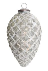 Decofinder Zapfen Glas Grau H:21 cm  | Schubiger Möbel