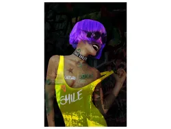 image LAND Glasbild Neon Girl  | Schubiger Möbel