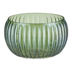 Gasper Schale Glas Geriffelt, Moos H: 12 cm  | Schubiger Möbel