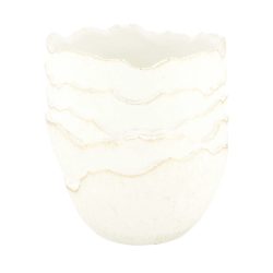 Decofinder Gefäss Zement, Weiss Gold T: 12 cm  | Schubiger Möbel
