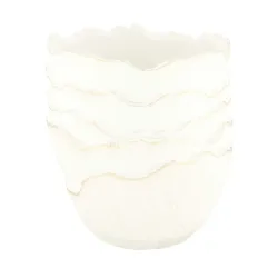 Decofinder Gefäss Zement, Weiss Gold T: 12 cm  | Schubiger Möbel
