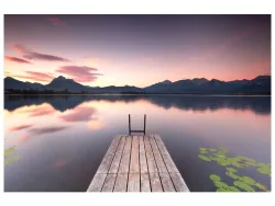 image LAND Digitaldruck auf Acrylglas Steg in Der Abenddämmerung  | Schubiger Möbel