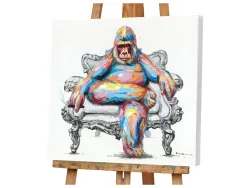 image LAND Bild Bunter Gorilla im Sessel 2  | Schubiger Möbel