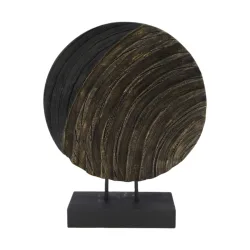 Decofinder Figur Holz, Schwarz Gold H: 38 cm  | Schubiger Möbel