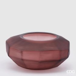 Edg Vase Facetten Glas Matt Bordeaux H: 15 cm  | Schubiger Möbel