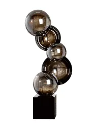 Gilde Figur Rondo Glas Art Schwarz Weiss H: 39 cm  | Schubiger Möbel