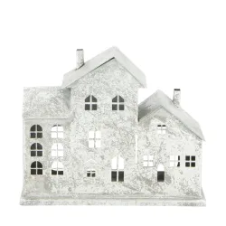 Decofinder Kerzenständer Haus Aus Metall, Silber H: 16 cm  | Schubiger Möbel