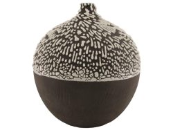 Dijk Vase Keramik, Schwarz-Weiss H: 31 cm  | Schubiger Möbel