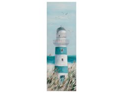 image LAND Bild Blauweisser Leuchtturm Blau | Schubiger Möbel