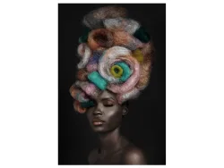 image LAND Digitaldruck auf Glas Dunkle Schönheit mit Filz-Turban  | Schubiger Möbel