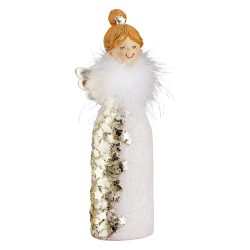 Gilde Figur Engel, Sternmuster, Creme H: 17 cm  | Schubiger Möbel
