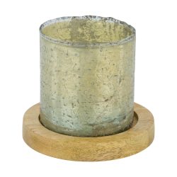 Decofinder Windlicht Raron, Glas Antik-Look, Gold  | Schubiger Möbel