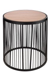 Gilde Beistelltisch Stripes, Schwarz H: 45 cm  | Schubiger Möbel