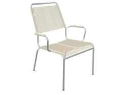 Schaffner Spaghetti-Salonsessel Rigi mit Armlehnen Feuerverzinkt Beige | Schubiger Möbel