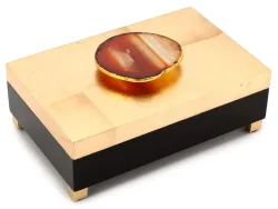 Abhika Aufbewahrungsbox Krizia Lack Schwarz/gold B: 25 cm  | Schubiger Möbel