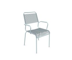 Schaffner Spaghetti-Stuhl Rigi Comfort mit Armlehnen Blau | Schubiger Möbel