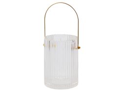 Edg Windlicht Rillenglas mit Henkel H: 15 cm  | Schubiger Möbel