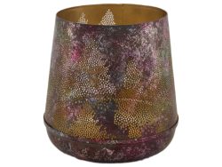 Decofinder Windlicht Metall Lila H: 16 cm  | Schubiger Möbel