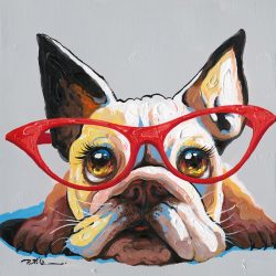 image LAND Gemälde Hund mit Roter Brille  | Schubiger Möbel
