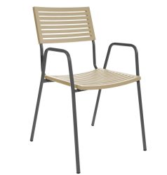 Schaffner Gartenstuhl Lamello m. Lehne Braun | Schubiger Möbel